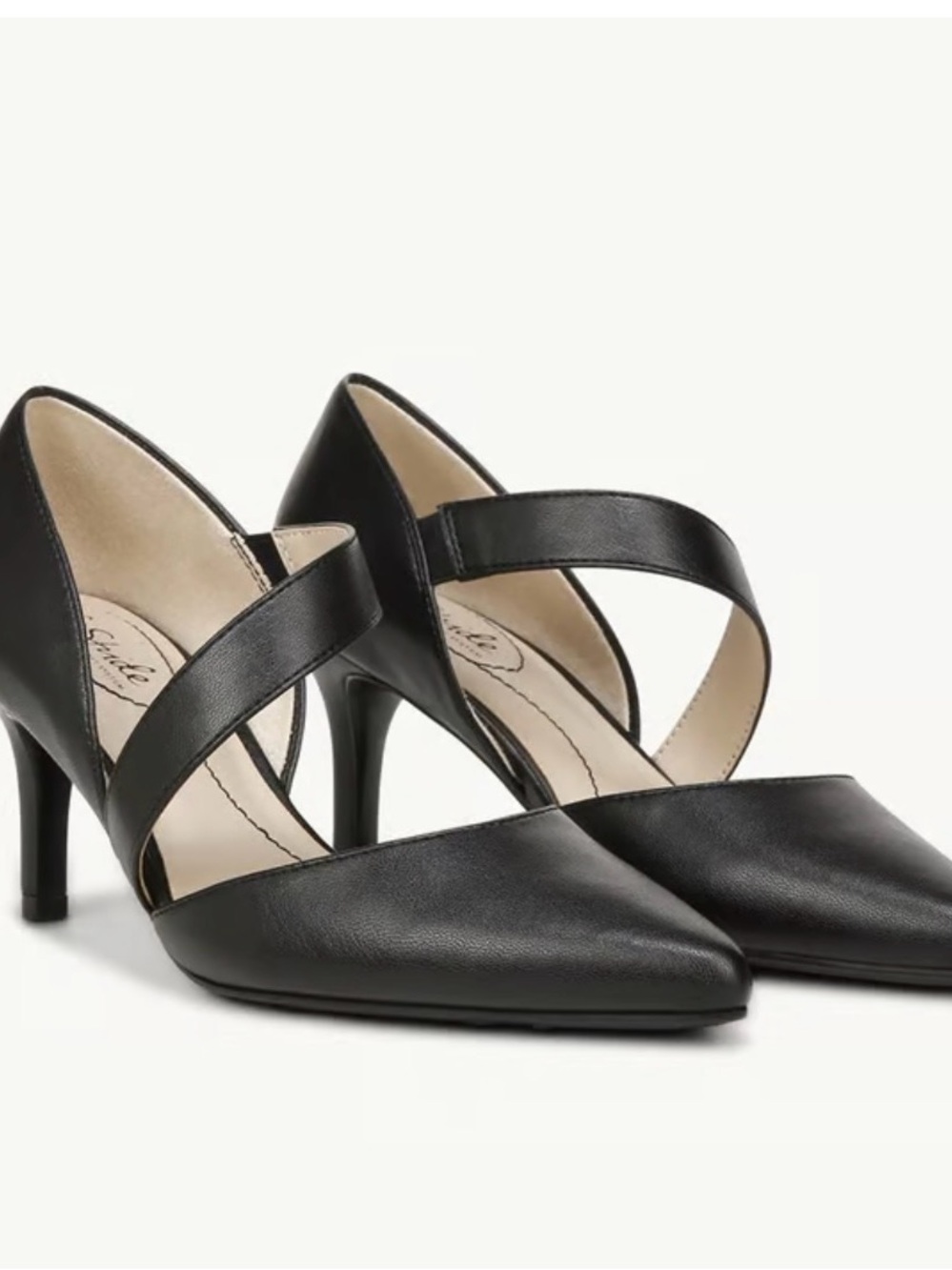 Life Stride Black Strappy Pointed-Toe Heels - Women